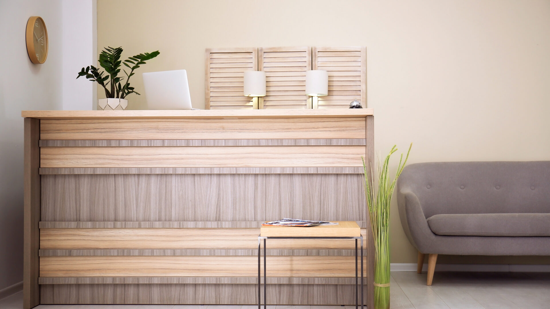 A United Stay reception desk ready to welcome guests